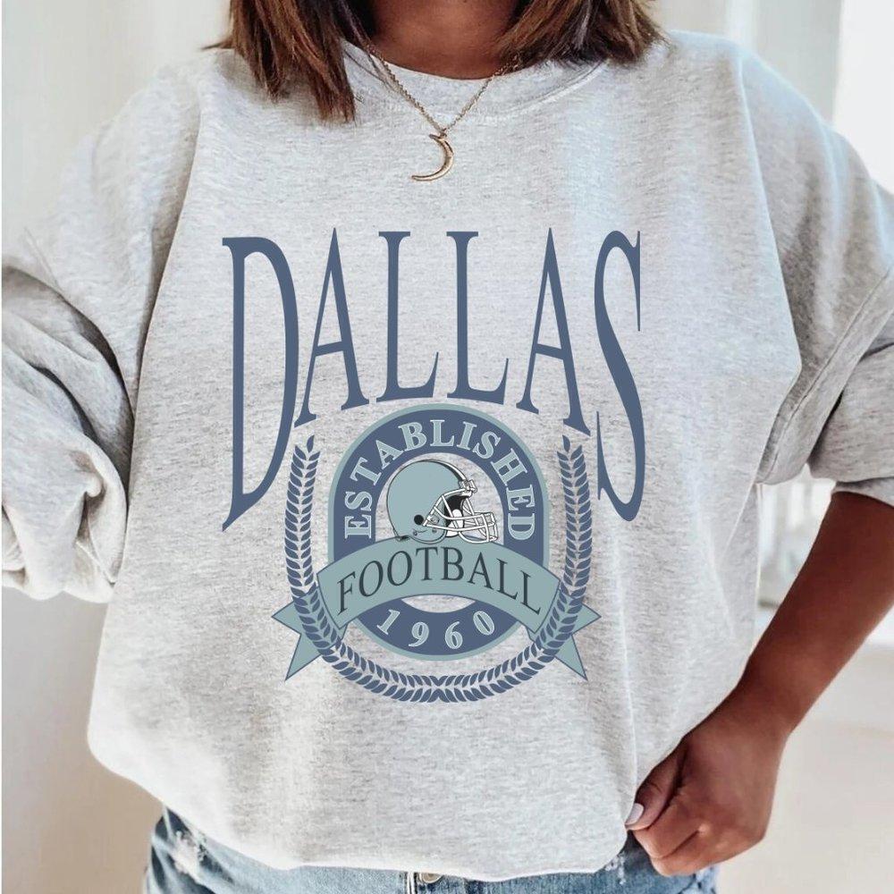 Dallas Cowboys 1960 Retro Grey Football Crewneck Sweatshirt